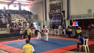 1° Luta de Taekwondo  Faixa Amarela [upl. by Phionna]