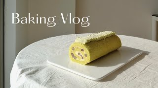 baking vlog  pandan roll cake recipe [upl. by Cochran590]