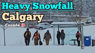 Heavy Snowfall and Freezing Cold in Calgary Alberta Canada 🇨🇦 canada calgary Alberta Snow [upl. by Nimsay18]