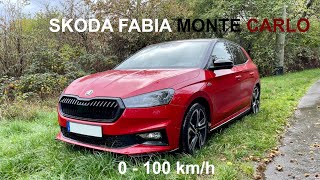 NEW ŠKODA FABIA 2022 MONTE CARLO  0100 kmh  15 l 150 PS TSI Benzin  AT  acceleration [upl. by Ennaegroeg]