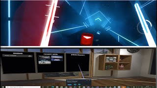 Playing Beat Saber in SteamVR on Oculus Quest 2 [upl. by Eimat805]