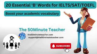 20 English Words Starting with B  Boost Your SAT TOEFL amp IELTS Vocabulary [upl. by Yssep]