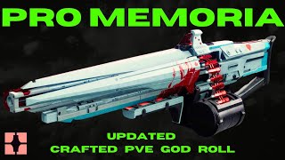 PRO MEMORIA REVIEW amp Updated PVE God Roll Crafting Guide  Strand Heavy Machine Gun  Destiny 2 [upl. by Hildy]