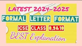 ICSE Board Formal letter format letter writing format latest class 10 icse class 9 class 8 letter [upl. by Shaum]