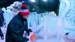 Esculturas de hielo en Torrejón de Ardoz como preámbulo de la Navidad [upl. by Botti267]