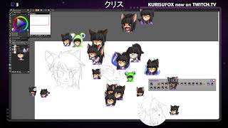 KurisuFox Illustrations Kurisu Twitch Emote Art [upl. by Anyrtak]