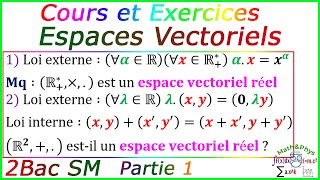 Espaces Vectoriels  Cours sur les espaces vectoriels  2 Bac SM  Partie 1 [upl. by Nahgiem891]