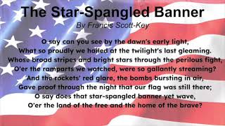 The Star Spangled Banner Piano Key G amp Lyrics [upl. by Aihtibat]