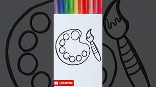 How To Draw Rainbow Paint Palette with a Magic Brush 🎨shortsart shortvideo [upl. by Nedaj983]