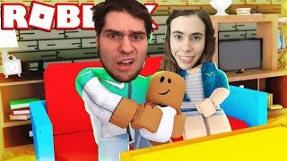 PopularMMOs Pat and Jen Roblox IM A BABY  ADOPT ME [upl. by Anyd968]