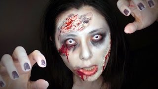 100均で売ってるアレを使った簡単な本格的ハロウィンゾンビメイク  zombie make up tutorial easy Halloween [upl. by Siward]