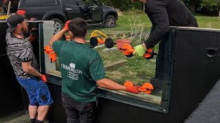 Fibreglass Pond Window Install x2 [upl. by Ainoloppa]