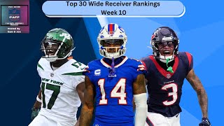 Top 30 Wide Receiver Rankings  Week 10 [upl. by Madelyn]