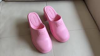 MIU MIU LOGO CLOGS UNBOXING [upl. by Ahseniuq]