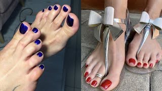 Astonishing designs of shiny toe nails pedicure colors fashion trend Toe nails art for ladies 2024 [upl. by Charleen]