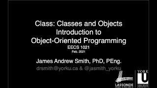 Class Introduction to the Object Oriented Programming Paradigm [upl. by Latoye]