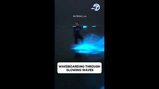 Wow Wakeboarding through glowing waves [upl. by Hiller]