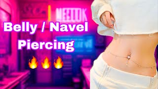 Belly Piercing Procedure  Navel Piercing for girls [upl. by Ecneralc]