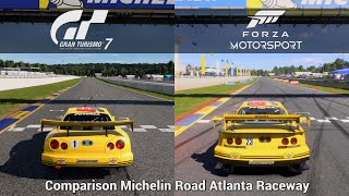 GT7 amp Forza Motorsport 8 Comparison Side by Side  Road Atlanta Michelin Raceway PS5XSX [upl. by Anibla]