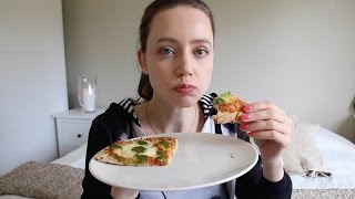 ASMR Whisper Eating Sounds  Vegetarian Pizza [upl. by Eladnyl]