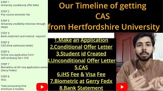 Our Timeline Of Getting CAS from University of Hertfordshire UK8 Steps To Get UK Study Visa3 Month [upl. by Anits]