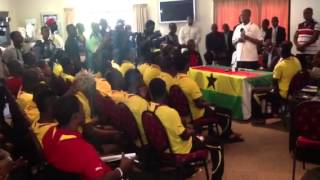 Amissah Arthur Visits Black Stars Ahead of Afcon Semi Final Match [upl. by Ecital88]