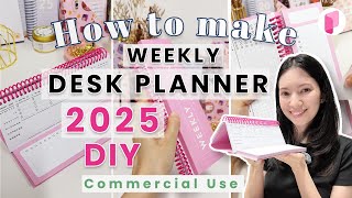 DIY 2025 Weekly Desk Planner  Tutorial [upl. by Annay]