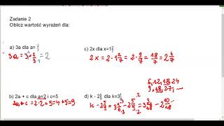 Obliczanie wartości wyrażeń algebraicznych klasa 5 [upl. by Zsamot]