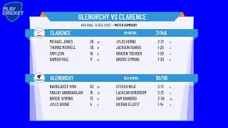 Cricket Tasmania Premier League  Mens 1st Grade  Round 14  Glenorchy v Clarence [upl. by Diane-Marie122]