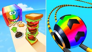 Going Balls VS Sandwich RunnerFlying CutCanvas RunJelly Cube 56789 Hard Levels Tiktok Game xiuyvb [upl. by Nahor]