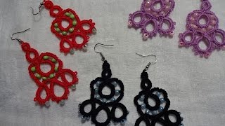 Tatted dream pendant earrings part 1 [upl. by Inalej286]