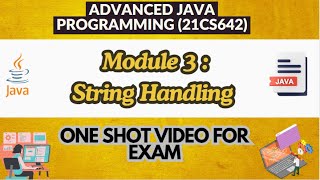 Mod3String Handling Important TopicsNotesOne Shot Video for Exams Advanced Java21CS64221cs642 [upl. by Letsyrc]