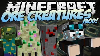 Minecraft  ORE CREATURES MOD Shiny New Agressive Mobs  Mod Showcase [upl. by Dulcy]