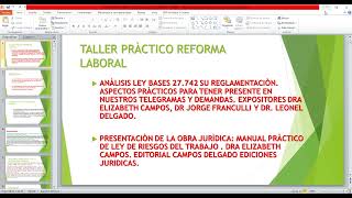 Reforma laboral Ley Bases 27742 Dra Elizabeth Campos y Dr Jorge Franculli [upl. by Fonville]