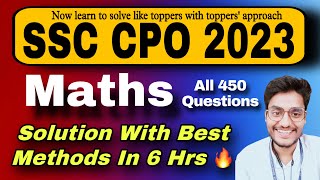 SSC CPO 2023 Maths Solution by Rohit Tripathi  MImp for CGLCHSLMTS [upl. by Raimundo150]