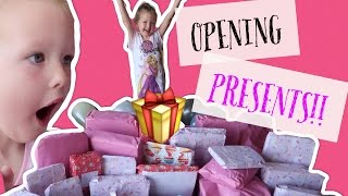 ISLAS 5th BIRTHDAY OPENING PRESENTS  PART 1 [upl. by Annyrb613]