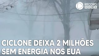 Ciclone deixa 2 milhões sem energia nos Estados Unidos [upl. by Thilda594]