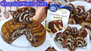 Foster Clarks cake mix  Foster Clarks Chocolate Swirl Cake Mix Marble Cake  Zebra Cake recipe [upl. by Kay]