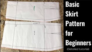 How to DRAFT a BASIC SKIRT PATTERN  BEGINNER FRIENDLY  DETAILED TUTORIAL [upl. by Nerwal725]