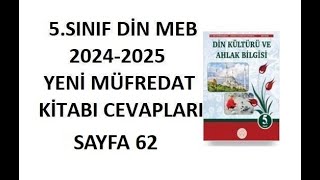 5 Sınıf Din Kültürü Kitabı Cevapları Sayfa 62 Meb Yayınları 20242025 [upl. by Esinet]