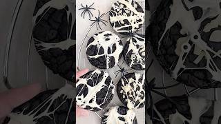 Spider web black cocoa brownie cookies 🖤🕷️🕸️ halloween bakingshorts bakinglove [upl. by Jowett380]