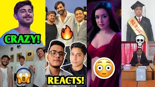 YouTubers Reaction on CarryMinati MrBeast BIGGEST COLLAB 😱🔥 Shraddha Kapoor Salman Khan KGF 3 [upl. by Ecienal]