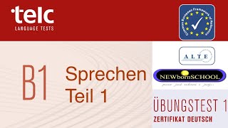 telc B1 Zertifikat Deutsch telc B1 Mündliche Prüfung Teil 1 German Speaking Test Level B1 [upl. by Buxton59]