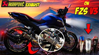 Yamaha FZS V3 EXHAUST modification amp 4 type exhaust sound test on fzs v3 modified [upl. by Atikel]