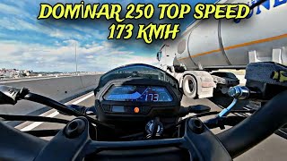 DOMİNAR 250 TOP SPEED 173 KMH  28500 KM KULLANICI YORUMU  TOP SPEED NASIL YAPILIR  motovlog [upl. by Yarak]