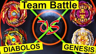 Venom amp Master DIABOLOS vs Big Bang amp Regalia GENESIS the Real Beyblade Burst Battle Takara Tomy [upl. by Ymrej760]