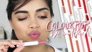 ColourPop Lippie Stix Lip Swatches 💄  Medium Indian Skin tones [upl. by Akinirt811]