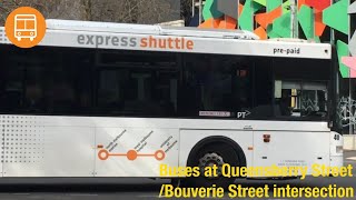 Buses at Queensberry StreetBouverie Street intersection [upl. by Nimref]