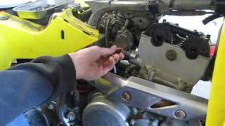 suzuki ltz 400 cylinder head removal [upl. by Griffy]