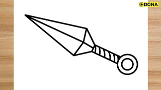 How to draw a Kunai from Naruto [upl. by Nnawtna92]